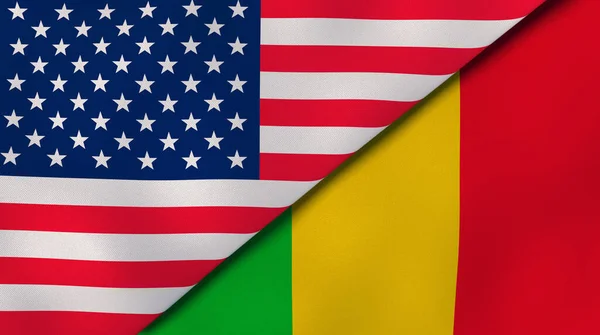 Dos Estados Banderas Estados Unidos Malí Fondo Negocio Alta Calidad — Foto de Stock