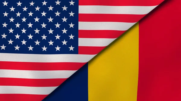 Dois Estados Bandeiras Dos Estados Unidos Chade Fundo Negócios Alta — Fotografia de Stock
