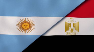 Arjantin ve Mısır 'ın iki bayrağı. Kaliteli bir iş geçmişi. 3d illüstrasyon