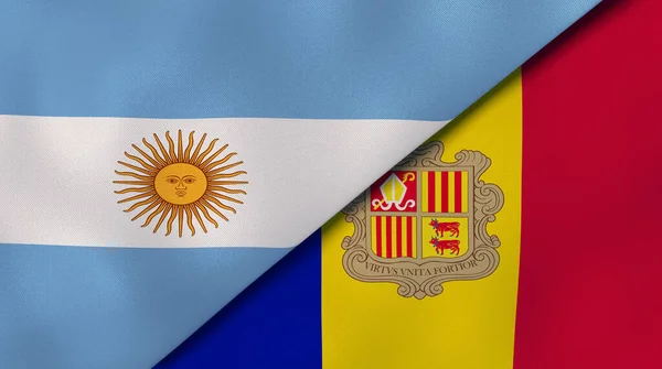 Dos Estados Banderas Argentina Andorra Fondo Negocio Alta Calidad Ilustración — Foto de Stock