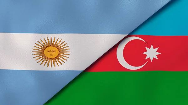 Dos Estados Banderas Argentina Azerbaiyán Fondo Negocio Alta Calidad Ilustración — Foto de Stock