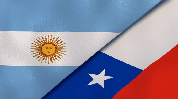 Two States Flags Argentina Chile High Quality Business Background Illustration — Stock Photo, Image