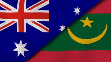 Avustralya ve Moritanya 'nın iki eyaleti. Kaliteli bir iş geçmişi. 3d illüstrasyon