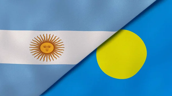 Dois Estados Bandeiras Argentina Palau Fundo Negócios Alta Qualidade Ilustração — Fotografia de Stock