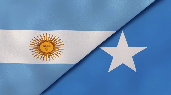 Twee Staten Vlaggen Van Argentinië Somalië Hoge Kwaliteit Zakelijke Achtergrond — Stockfoto