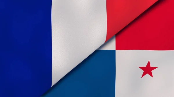 Deux États Drapeaux France Panama Une Expérience Professionnelle Haute Qualité — Photo