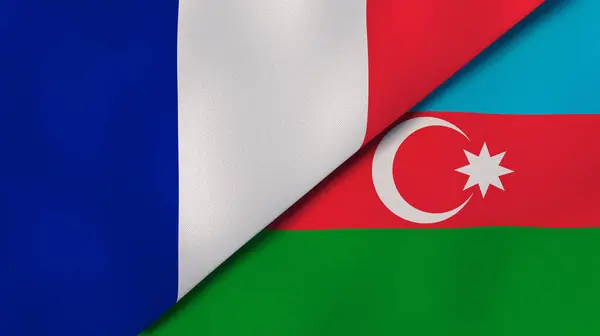 Dos Estados Banderas Francia Azerbaiyán Fondo Negocio Alta Calidad Ilustración — Foto de Stock