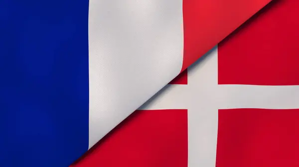 Deux États Drapeaux France Danemark Une Expérience Professionnelle Haute Qualité — Photo
