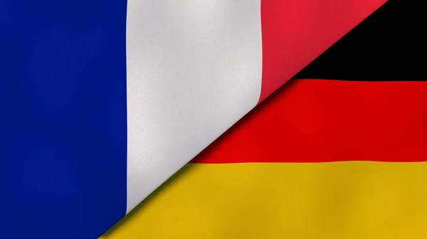 Dvě Vlajky Francie Německa Vysoce Kvalitní Obchodní Zázemí Ilustrace — Stock fotografie