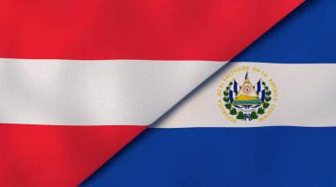 Avusturya ve El Salvador 'un iki eyaleti. Kaliteli bir iş geçmişi. 3d illüstrasyon