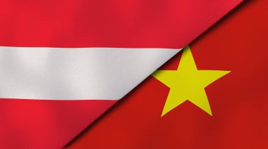 Avusturya ve Vietnam 'ın iki eyaleti. Kaliteli bir iş geçmişi. 3d illüstrasyon