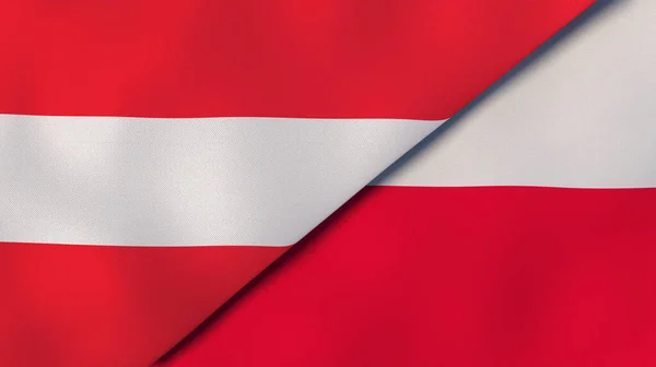 Dos Estados Banderas Austria Polonia Fondo Negocio Alta Calidad Ilustración —  Fotos de Stock