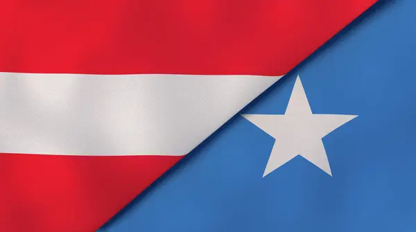 オーストリアとソマリアの2つの州旗 高品質のビジネス背景 3Dイラスト — ストック写真