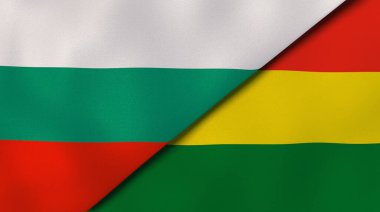 Bulgaristan ve Bolivya 'nın iki bayrağı. Kaliteli bir iş geçmişi. 3d illüstrasyon