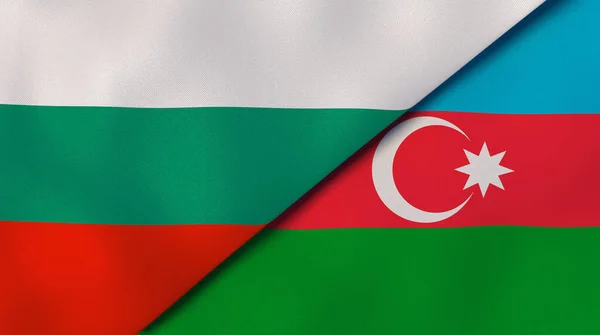 Dos Estados Banderas Bulgaria Azerbaiyán Fondo Negocio Alta Calidad Ilustración — Foto de Stock