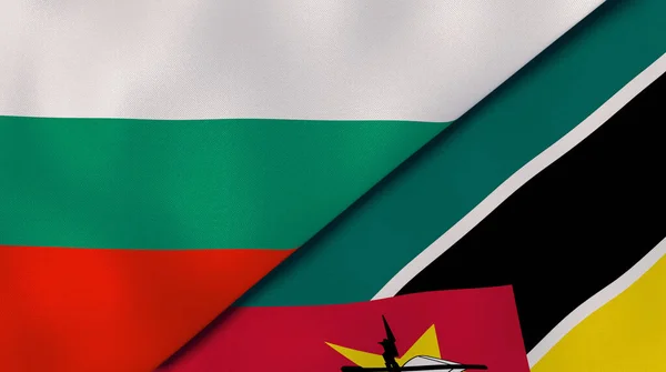Флаги Двух Государств Болгарии Мозамбика Высококачественный Бизнес Фон Иллюстрация — стоковое фото