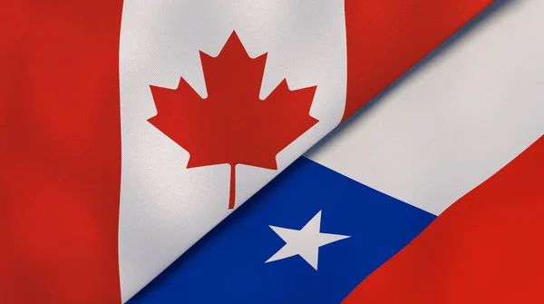 Dos Estados Banderas Canadá Chile Fondo Negocio Alta Calidad Ilustración — Foto de Stock