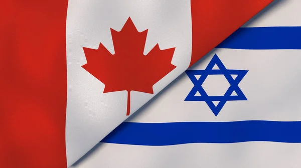 Dos Estados Banderas Canadá Israel Fondo Negocio Alta Calidad Ilustración — Foto de Stock