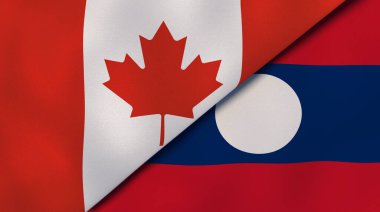 Kanada ve Laos 'un iki eyaleti. Kaliteli bir iş geçmişi. 3d illüstrasyon