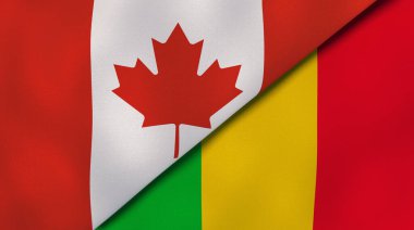 Kanada ve Mali 'nin iki eyaleti. Kaliteli bir iş geçmişi. 3d illüstrasyon