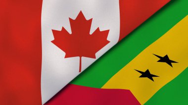 Kanada 'nın iki eyaleti ve Sao Tome ve Principe. Kaliteli bir iş geçmişi. 3d illüstrasyon