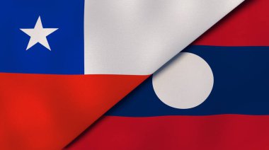 Şili ve Laos 'un iki eyaleti. Kaliteli bir iş geçmişi. 3d illüstrasyon