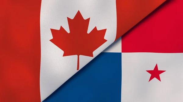 Dos Estados Banderas Canadá Panamá Fondo Negocio Alta Calidad Ilustración — Foto de Stock