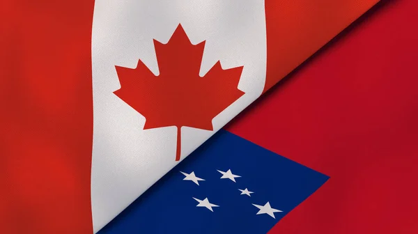 Dos Estados Banderas Canadá Samoa Fondo Negocio Alta Calidad Ilustración — Foto de Stock