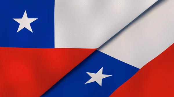Dois Estados Bandeiras Chile Chile Fundo Negócios Alta Qualidade Ilustração — Fotografia de Stock