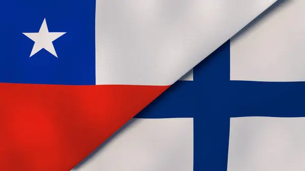 Dos Estados Banderas Chile Finlandia Fondo Negocio Alta Calidad Ilustración —  Fotos de Stock