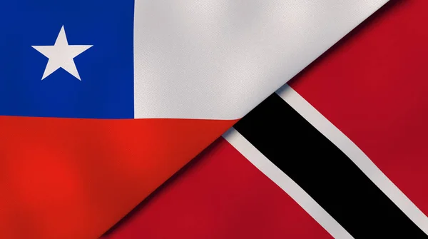Dos Estados Banderas Chile Trinidad Tobago Fondo Negocio Alta Calidad —  Fotos de Stock