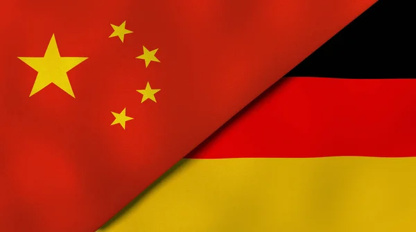Dua Negara Bendera Cina Dan Jerman Latar Belakang Bisnis Berkualitas — Stok Foto
