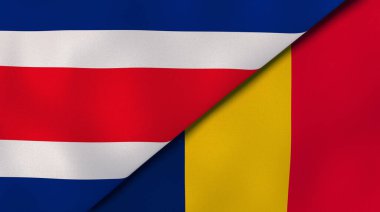 Kosta Rika ve Çad 'ın iki eyaleti. Kaliteli bir iş geçmişi. 3d illüstrasyon