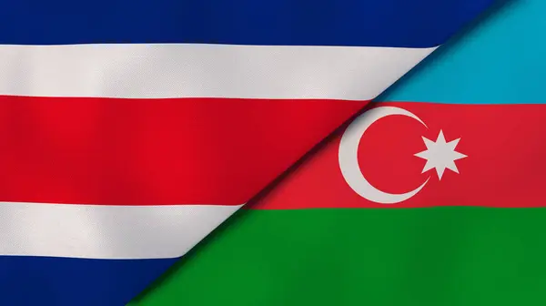 Dos Estados Banderas Costa Rica Azerbaiyán Fondo Negocio Alta Calidad — Foto de Stock