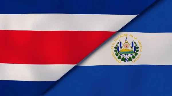 Dos Estados Banderas Costa Rica Salvador Fondo Negocio Alta Calidad —  Fotos de Stock