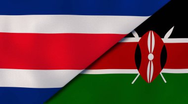 Kosta Rika ve Kenya 'nın iki eyaleti. Kaliteli bir iş geçmişi. 3d illüstrasyon