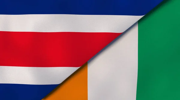 Two States Flags Costa Rica Ivory Coast High Quality Business — Stock Photo, Image