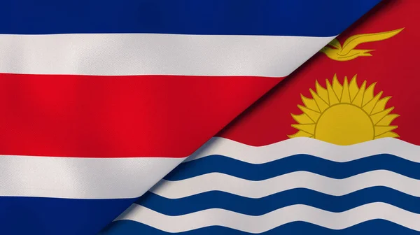 Dos Estados Banderas Costa Rica Kiribati Fondo Negocio Alta Calidad —  Fotos de Stock