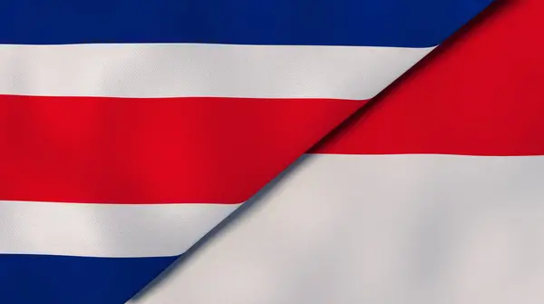 Two States Flags Costa Rica Monaco High Quality Business Background — Stock Photo, Image