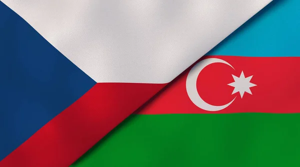 Dos Estados Banderas República Checa Azerbaiyán Fondo Negocio Alta Calidad — Foto de Stock