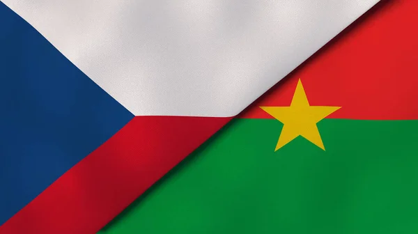 チェコ共和国とブルキナファソの2つの州旗 高品質のビジネス背景 3Dイラスト — ストック写真