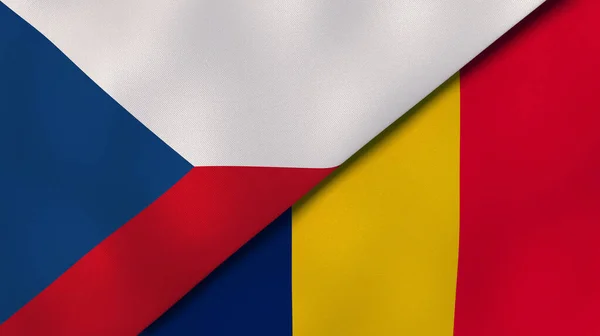 Twee Staten Vlaggen Van Tsjechië Tsjaad Hoge Kwaliteit Zakelijke Achtergrond — Stockfoto