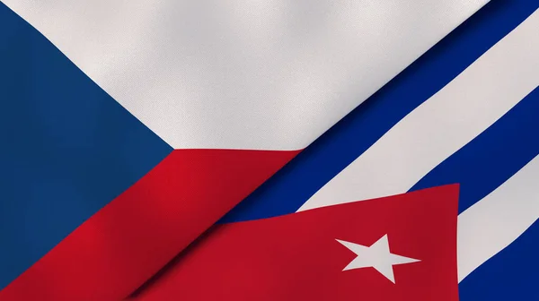 Dos Estados Banderas República Checa Cuba Fondo Negocio Alta Calidad —  Fotos de Stock