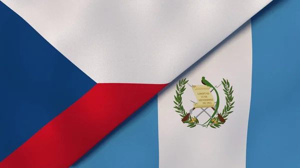 Флаги Двух Штатов Чехии Гватемалы Высококачественный Бизнес Фон Иллюстрация — стоковое фото
