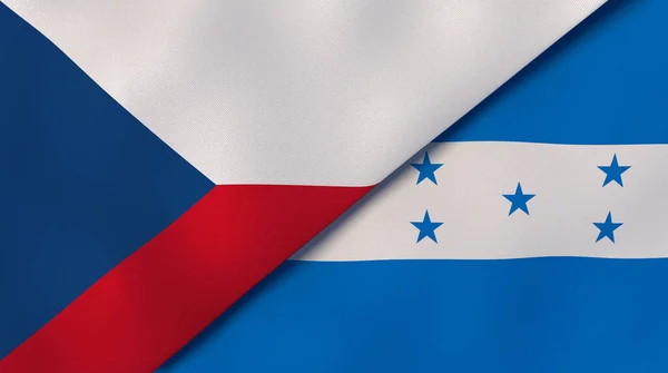 Två Flaggstater Tjeckien Och Honduras Hög Kvalitet Affärsbakgrund Illustration — Stockfoto