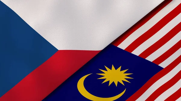 チェコ共和国とマレーシアの2つの州旗 高品質のビジネス背景 3Dイラスト — ストック写真