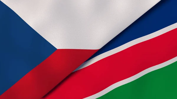 Флаги Двух Государств Чехии Намибии Высококачественный Бизнес Фон Иллюстрация — стоковое фото