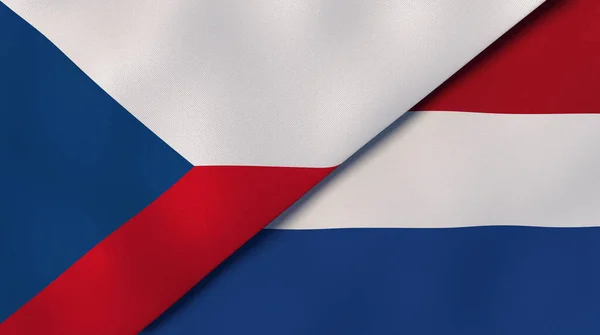 Two States Flags Czech Republic Netherlands High Quality Business Background — Stock Photo, Image