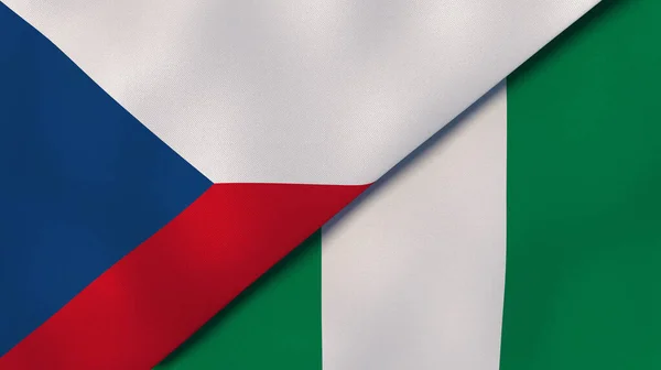 Dos Estados Banderas República Checa Nigeria Fondo Negocio Alta Calidad — Foto de Stock