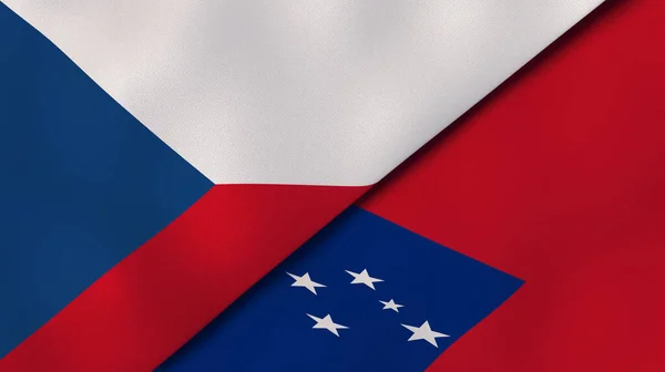 Two States Flags Czech Republic Samoa High Quality Business Background — Stock Photo, Image